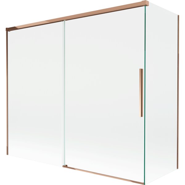 Mexen Rox, kétszárnyú tolóajtós kádparaván 180 + 80 x 150 cm, 8 mm-es átlátszó üveg, rozéarany profil, 8C9-180-080-60-00