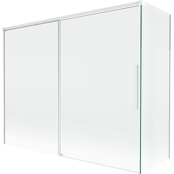 Mexen Rox, kétszárnyú tolóajtós kádparaván 190 + 80 x 150 cm, 8 mm-es átlátszó üveg, fehér profil, 8C9-190-080-20-00