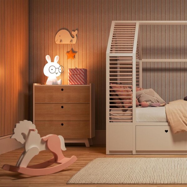 LED-es éjszakai fény, nyúl alakú, műanyag, fehér - LAPIN COOL