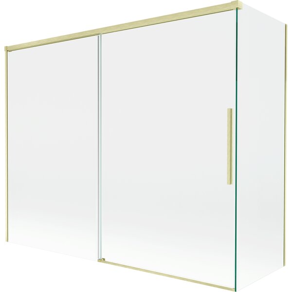 Mexen Rox, kétszárnyú tolóajtós kádparaván 190 + 80 x 150 cm, 8 mm-es átlátszó üveg, matt arany profil, 8C9-190-080-55-00