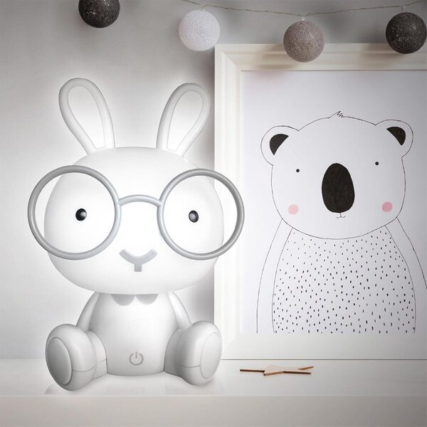LED-es éjszakai fény, nyúl alakú, műanyag, fehér - LAPIN COOL
