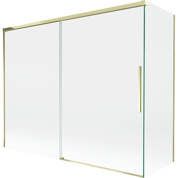 Mexen Rox, kétszárnyú tolóajtós kádparaván 190 + 80 x 150 cm, 8 mm-es átlátszó üveg, arany fényes profil, 8C9-190-080-50-00