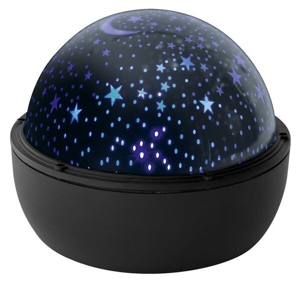 LED-es éjszakai fény, csillagos égbolt, műanyag, fekete - ETOILES