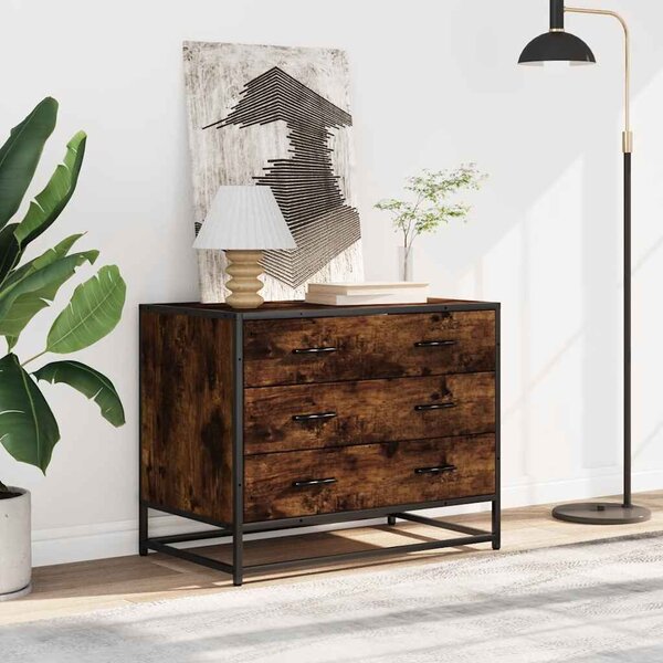 VidaXL füstös tölgy szerelt fa fiókos szekrény 70x41x56 cm