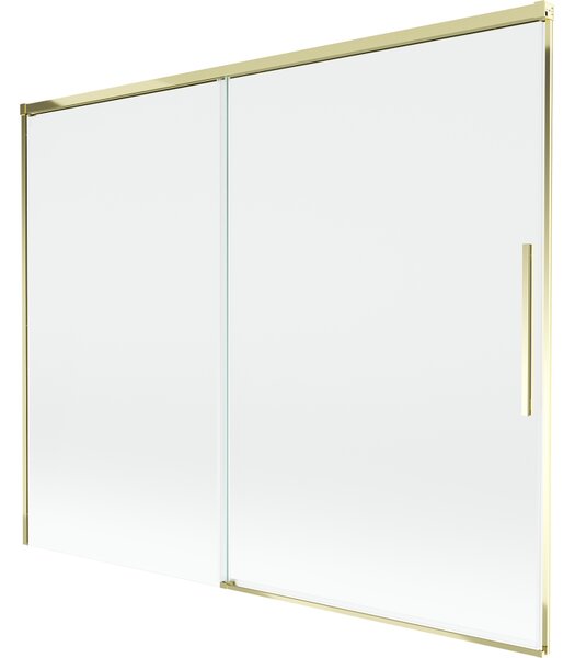 Mexen Rox, kétszárnyú tolóajtós kádparaván 190 x 150 cm, 8 mm-es átlátszó üveg, arany fényes profil, 8C9-190-001-50-00