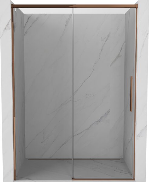Mexen Rox, tolóajtó zuhanykabinhoz 140 cm, 8 mm-es átlátszó üveg, rozéarany profil, 8C2-140-000-60-00