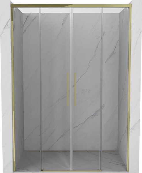 Mexen Rox, tolóajtó zuhanykabinhoz 140 cm, átlátszó üveg, arany profil, 8C2-140-002-50-00