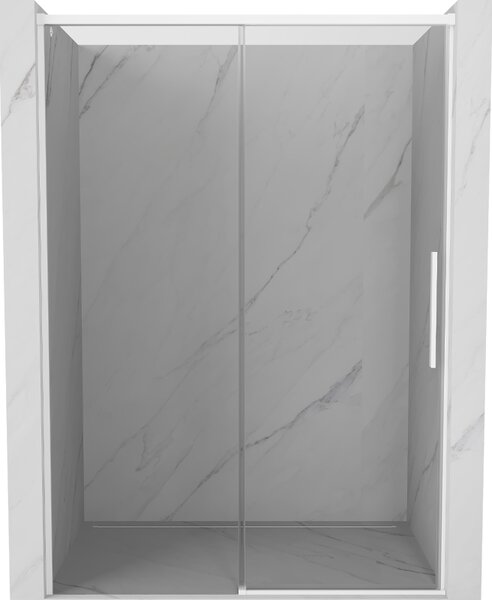 Mexen Rox, tolóajtó zuhanykabinhoz 140 cm, 8 mm-es átlátszó üveg, fehér profil, 8C2-140-000-20-00