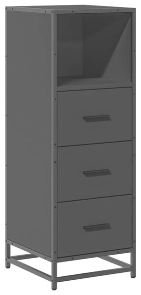 VidaXL fekete szerelt fa fürdőszobaszekrény 35x37,5x100 cm
