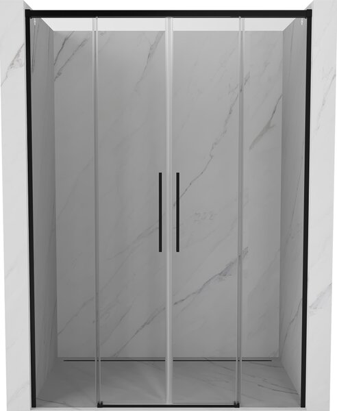 Mexen Rox, tolóajtó zuhanykabinhoz 140 cm, átlátszó üveg, fekete profil, 8C2-140-002-70-00