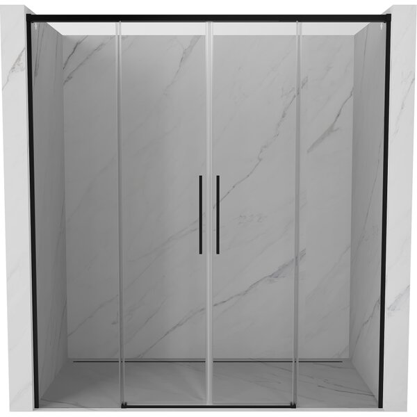 Mexen Rox, tolóajtó zuhanykabinhoz 170 cm, átlátszó üveg, fekete profil, 8C2-170-002-70-00