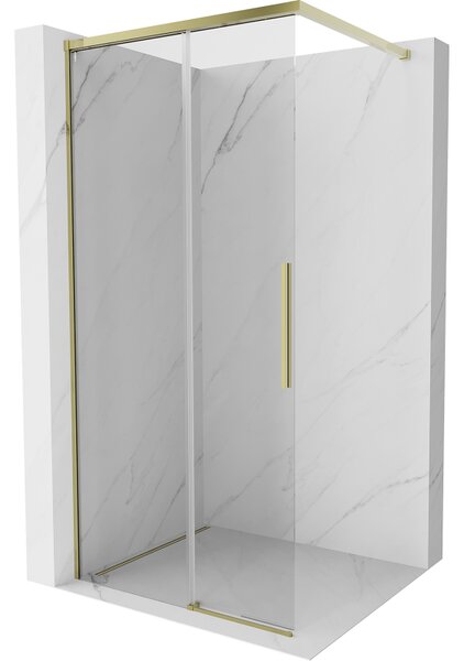 Mexen Rox, zuhanyfal 70 x 200 cm, 8 mm-es átlátszó üveg, arany fényes profil, 8C2-070-003-50-00