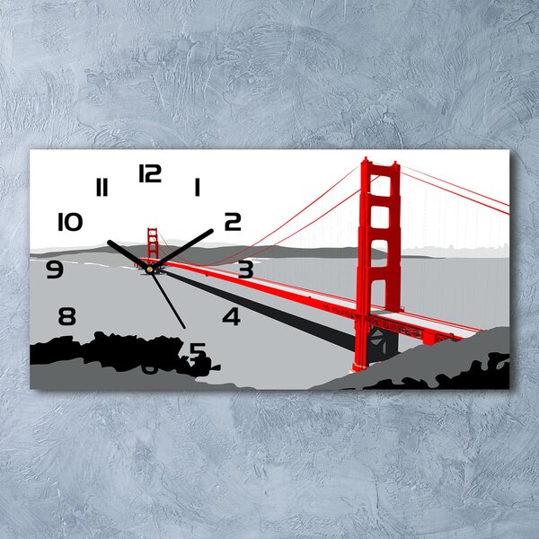Négyszögletes üvegóra vízszintesen Bridge san francisco