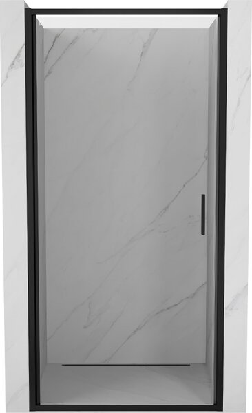 Mexen Exo, 50 cm-es nyíló zuhanyajtó, átlátszó üveg, fekete profil, 817-050-000-70-00