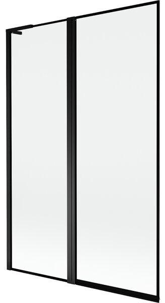 Mexen Mist L, kétszárnyú kádparaván, bal oldali 120 x 150 cm, fekete keret, fekete - 8A9L-120-011-70-70-L