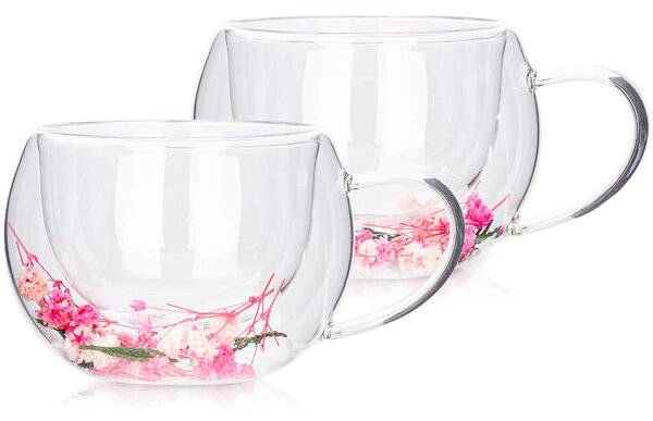 4Home Hot&Cool Blossom thermo cappuccino pohár, 270 ml, 2 db