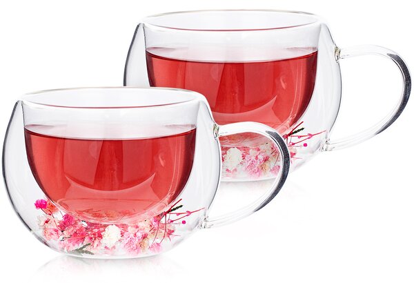 4Home Hot&Cool Blossom thermo cappuccino pohár, 270 ml, 2 db