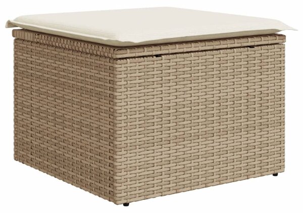 12 részes bézs polyrattan kerti ülőgarnitúra párnákkal