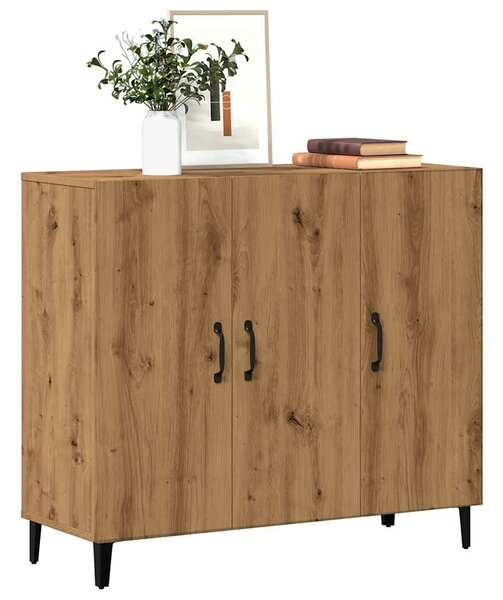 VidaXL kézműves tölgy színű szerelt fa tálalószekrény 90 x 34 x 80 cm