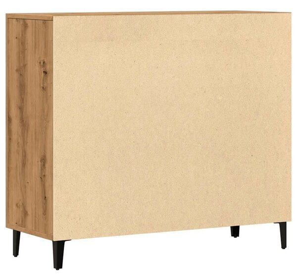 VidaXL kézműves tölgy színű szerelt fa tálalószekrény 90 x 34 x 80 cm