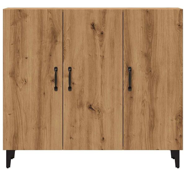 VidaXL kézműves tölgy színű szerelt fa tálalószekrény 90 x 34 x 80 cm