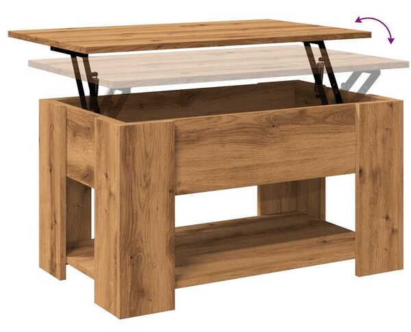 VidaXL dohányzóasztal kézműves tölgy szerelt fa 79 x 49 x 41 cm