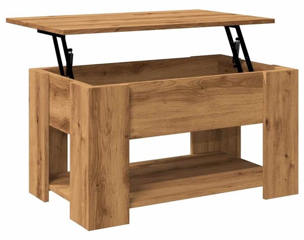 VidaXL dohányzóasztal kézműves tölgy szerelt fa 79 x 49 x 41 cm