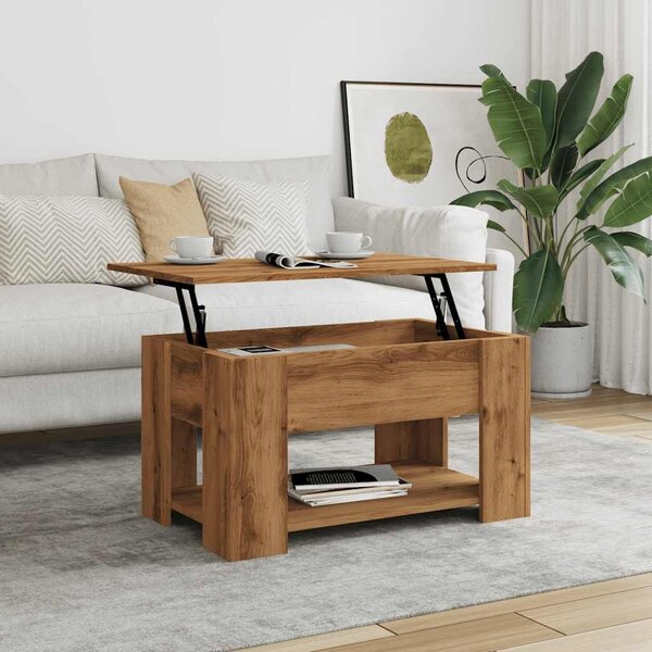 VidaXL dohányzóasztal kézműves tölgy szerelt fa 79 x 49 x 41 cm