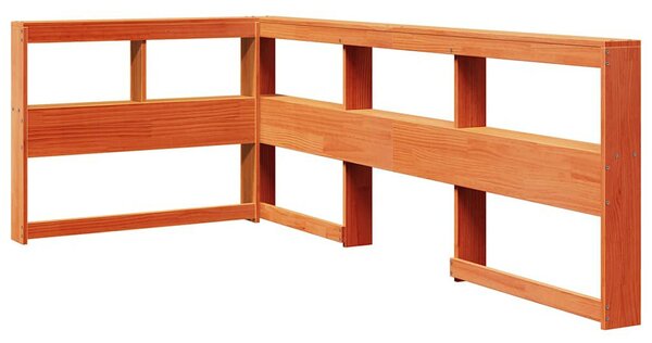 VidaXL Könyvespolc fejtámla L-alakú viaszbarna 80 cm tömör fa fenyőfa