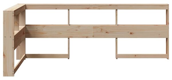 VidaXL Könyvespolc fejtámla L-alakú 80 cm tömörfa fenyőfa