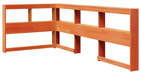 VidaXL Könyvespolc fejtámla L-alakú viaszbarna 80 cm tömör fa fenyőfa