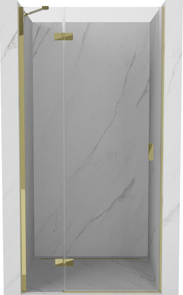 Mexen Mist-H, 1 szárnyú zuhanyajtó balos 70 cm, átlátszó üveg, arany fényes profil, 8A5-070-000-50-00-L