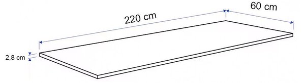 Konyhai munkalap 220 x 60 x 2,8 cm Yorki tölgy