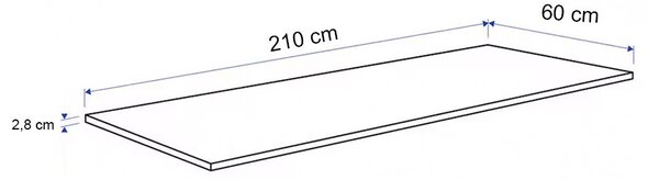 Konyhai munkalap 210 x 60 x 2,8 cm Yorki tölgy