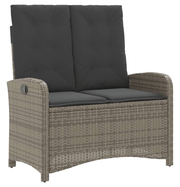 4 részes szürke polyrattan kerti étkezőszett párnával