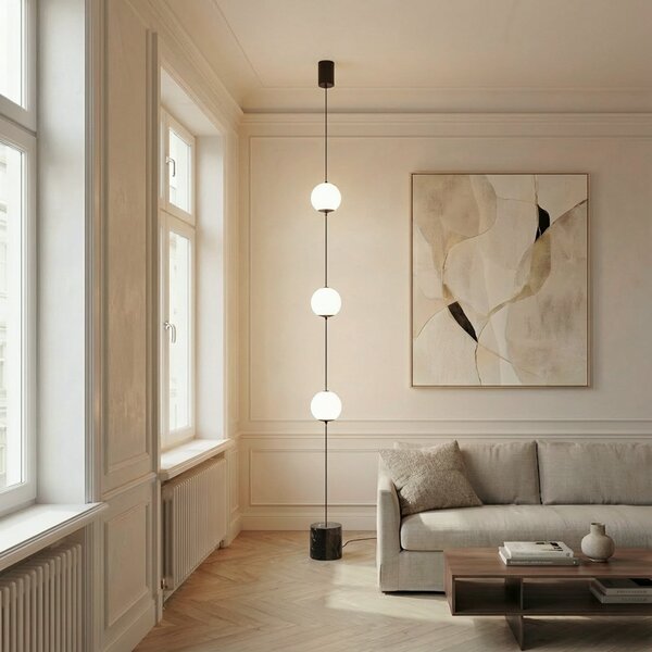 Állólámpa Lucande, Darrow, dimmable, Fehér, Nappali, Üveg, Modern