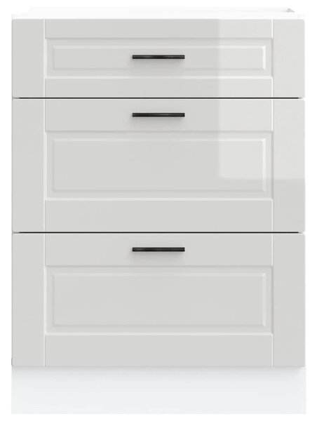 VidaXL Porto magasfényű fehér szerelt fa konyhai alapszekrény