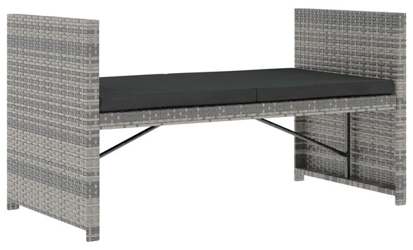 5 részes szürke polyrattan kerti ülőgarnitúra párnákkal