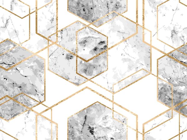 Fotótapéta Elegáns hatszögletű márványmintás design, Geometriai fotótapéta, Népszerű fotótapéta, u04140 - Tapeko.hu