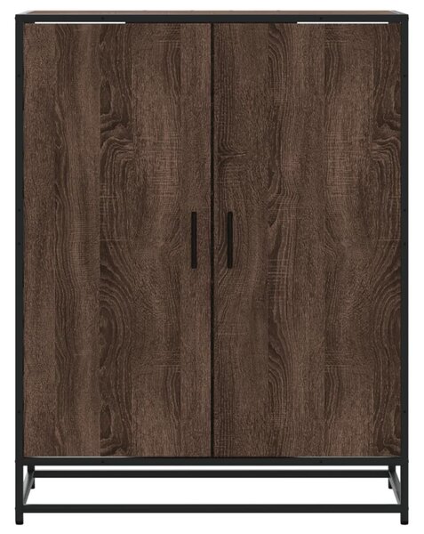 VidaXL barna tölgy színű szerelt fa és fém cipőszekrény 75x38x97,5 cm