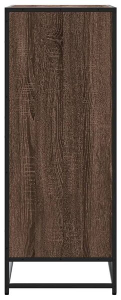 VidaXL barna tölgy színű szerelt fa és fém cipőszekrény 75x38x97,5 cm