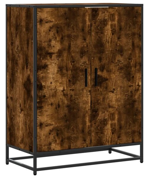 VidaXL füstös tölgy színű szerelt fa és fém cipőszekrény 75x38x97,5 cm