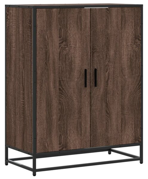 VidaXL barna tölgy színű szerelt fa és fém cipőszekrény 75x38x97,5 cm