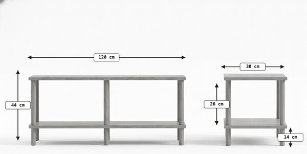 TV szekrény SOLE 120 cm, antracit