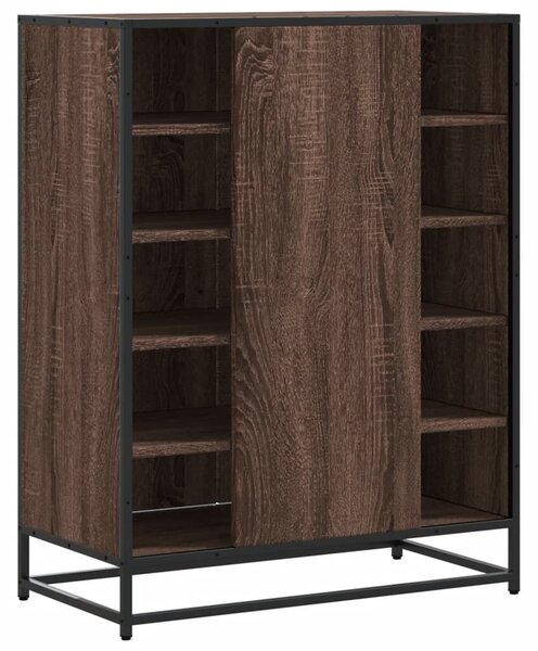 VidaXL barna tölgy színű szerelt fa és fém cipőszekrény 75x38x97,5 cm