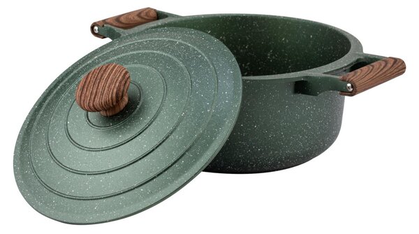 NAVA 10-255-031 Ωmega tapadásmentes öntött alumínium lábas fedővel, kőbevonattal, 24 cm
