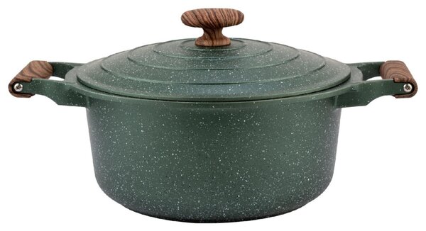 NAVA 10-255-031 Ωmega tapadásmentes öntött alumínium lábas fedővel, kőbevonattal, 24 cm