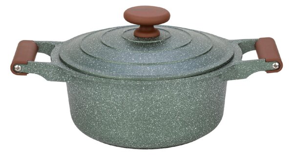 NAVA 10-255-033 Ωmega tapadásmentes öntött alumínium lábas fedővel, kőbevonattal, 28 cm