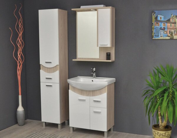 TMP ZX 65 - SONOMA - álló fürdőszobabútor - Sanovit ZENON - 6065 porcelán mosdóval - 65 x 47 cm