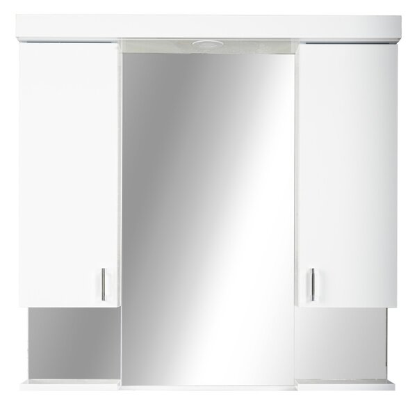 Viva STYLE Tükrös fürdőszobai szekrény LED világítással - DUPLA szekrénnyel - 80 x 99 x 17 cm